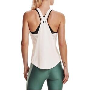 Under Armour Women's Small White Project Rock HeatGear Relaxed Cut Tank Top